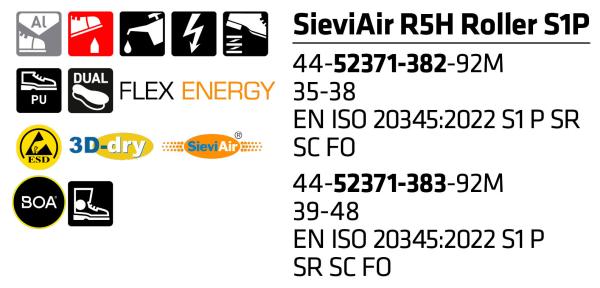 SIEVI SIEVIAIR R5H ROLLER S1P Größe 35-38